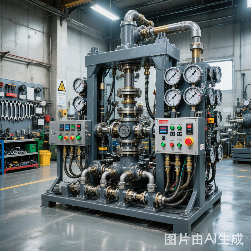 منطقة اختبار الضغط — اختبار هيدروستاتيكي حتى 20,000 PSI